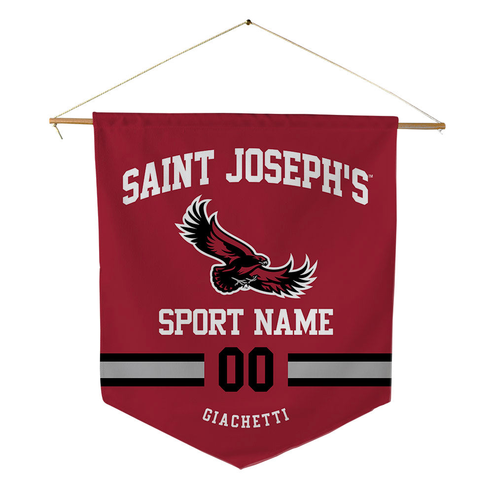St. Joe's - NCAA Men's Lacrosse : Charlie Giachetti - Pennant - 18" x 21"-0