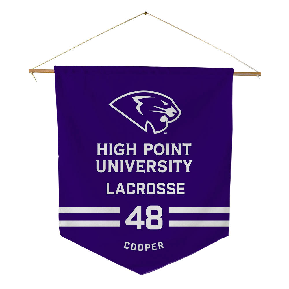 High Point - NCAA Men's Lacrosse : Owen Cooper - Pennant - 18" x 21"-0