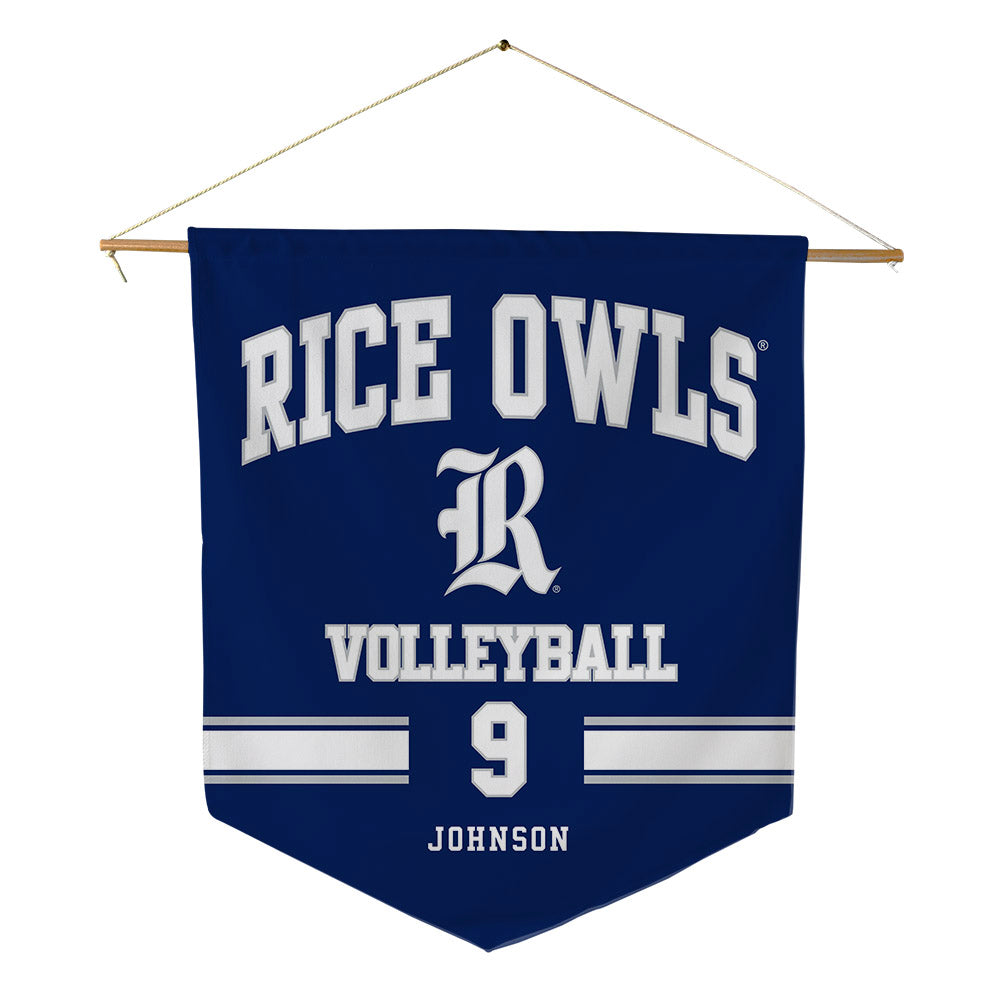 Rice - NCAA Women's Volleyball : Taylor Johnson - Pennant - 18" x 21"-0