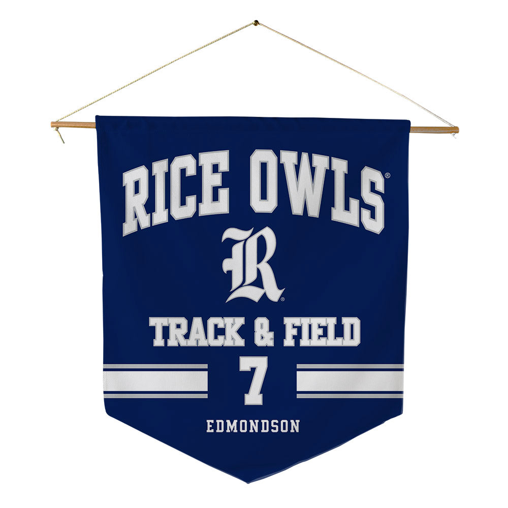 Rice - NCAA Men's Track & Field : Jordan Edmondson - Pennant - 18" x 21"-0