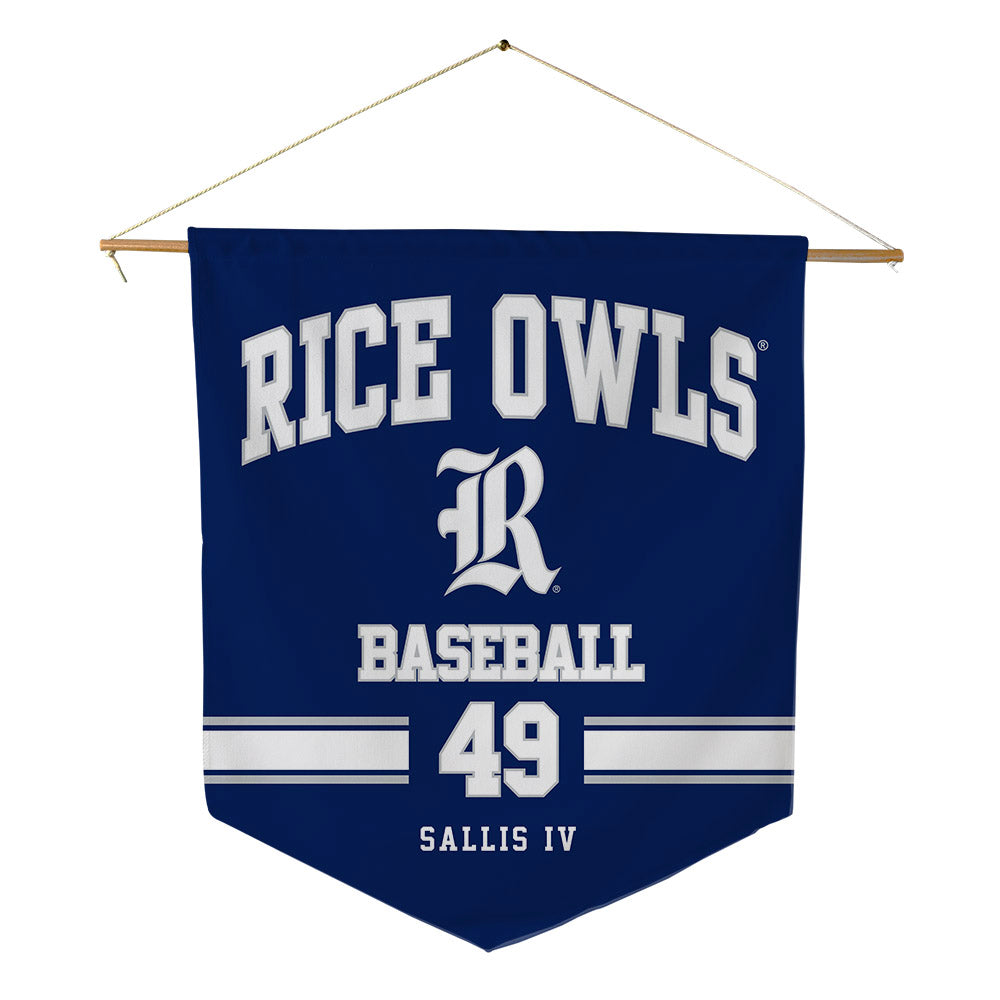 Rice - NCAA Baseball : LaPlace Sallis IV - Pennant - 18" x 21"-0