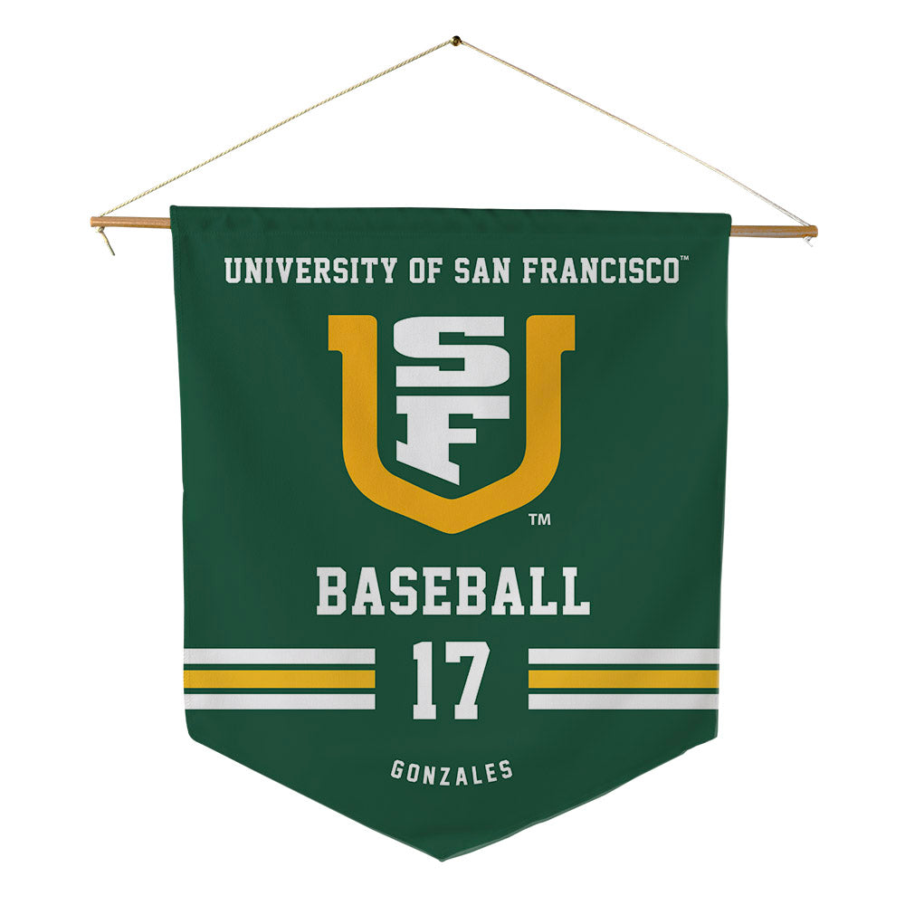 USFCA - NCAA Baseball : Thomas Gonzales - Pennant - 18" x 21"-0