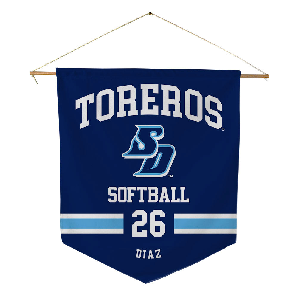 San Diego - NCAA Softball : Abrielle Diaz - Pennant - 18" x 21"-0