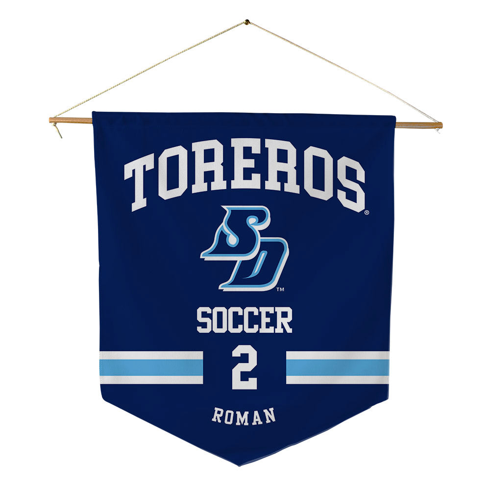 San Diego - NCAA Men's Soccer : Michael Roman - Pennant - 18" x 21"-0