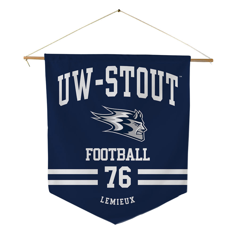 UW Stout - NCAA Football : Braylon LeMieux - Pennant - 18" x 21"-0