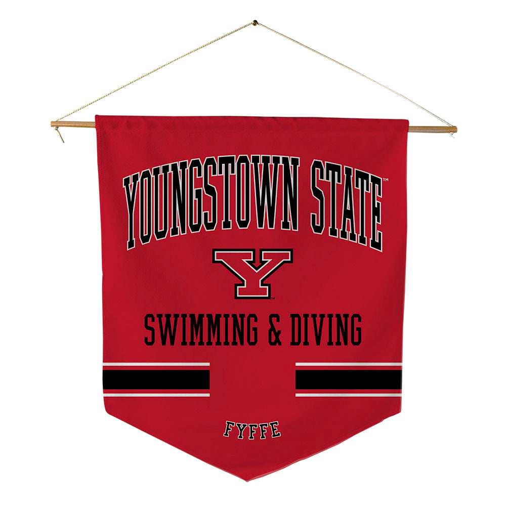 Youngstown State - NCAA Men's Swimming & Diving : Chase Fyffe - Pennant - 18" x 21"-0