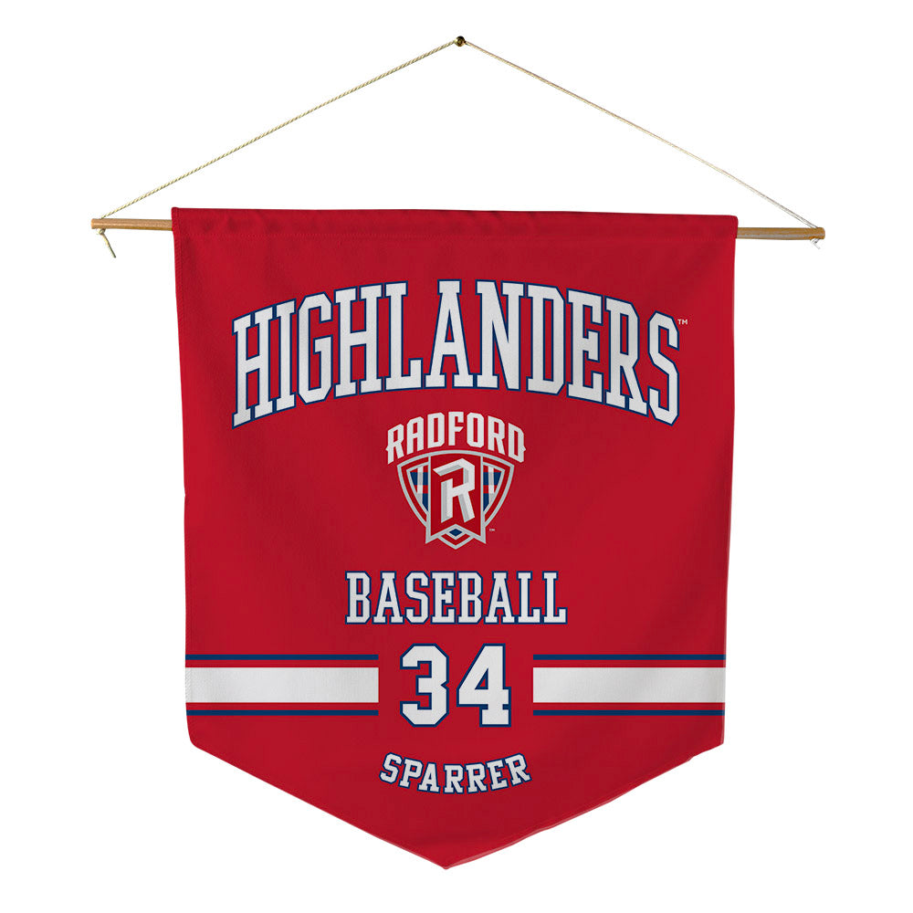 Radford - NCAA Baseball : Tyler Sparrer - Pennant - 18" x 21"-0