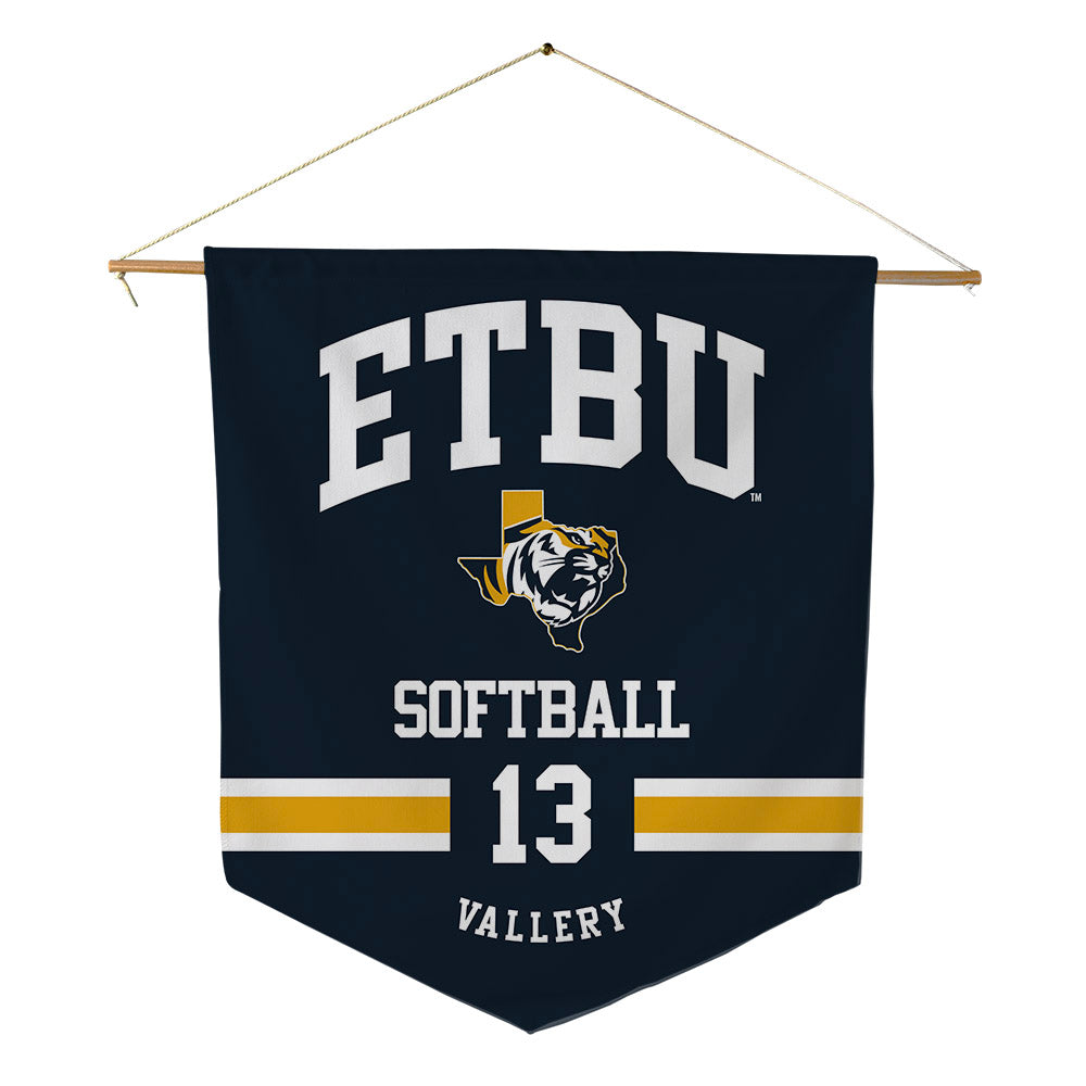 ETBU - NCAA Softball : Lauren Vallery - Pennant - 18" x 21"-0
