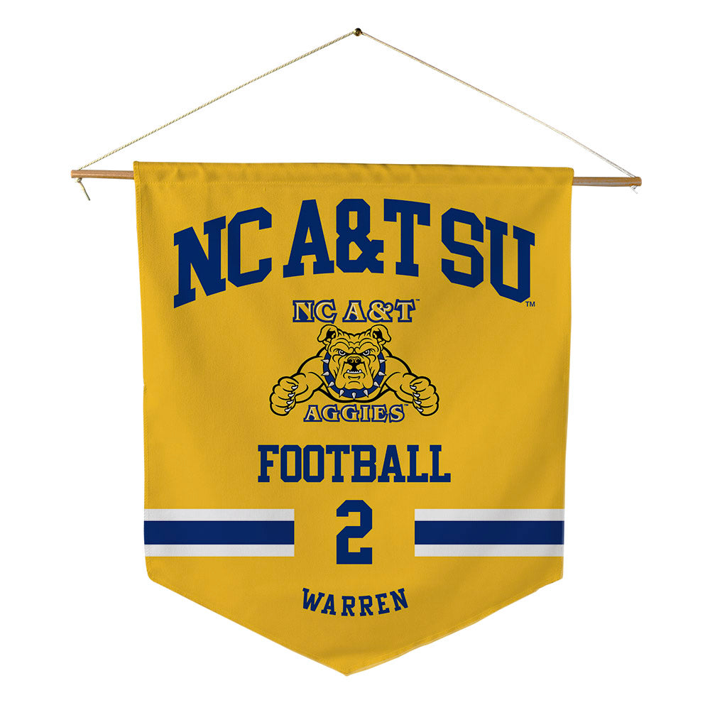 North Carolina A&T - NCAA Football : Jamison Warren - Pennant - 18" x 21"-0