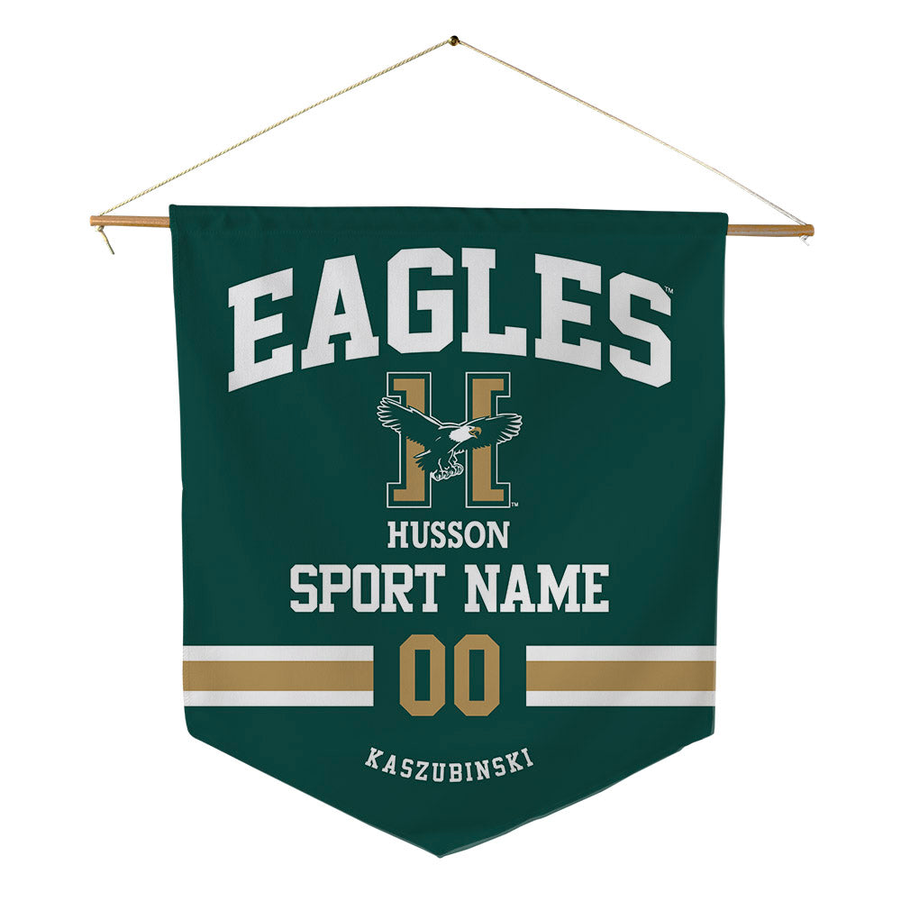 Husson - NCAA Men's Lacrosse : Jack Kaszubinski - Pennant - 18" x 21"-0