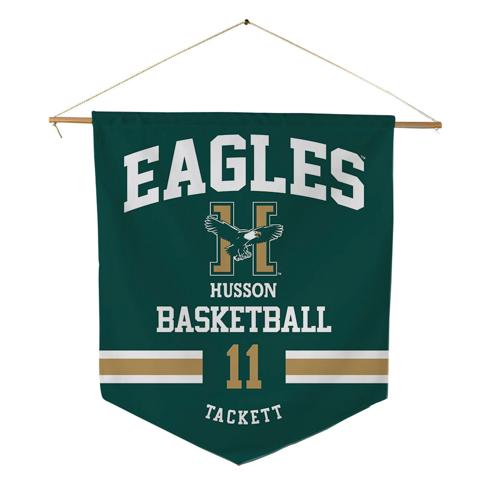 Husson - NCAA Men's Basketball : Bryce Tackett - Pennant - 18" x 21"-0