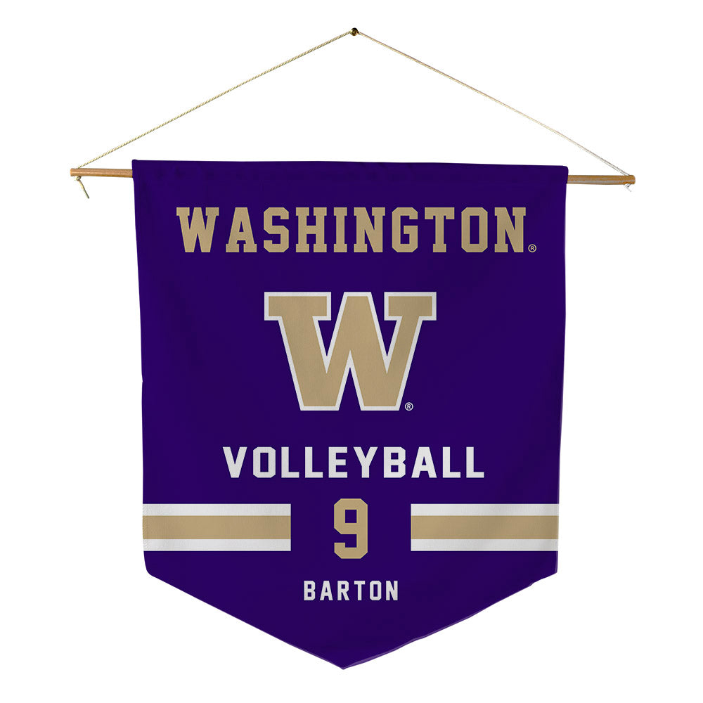Washington - NCAA Women's Volleyball : Kierstyn Barton - Pennant - 18" x 21"-0