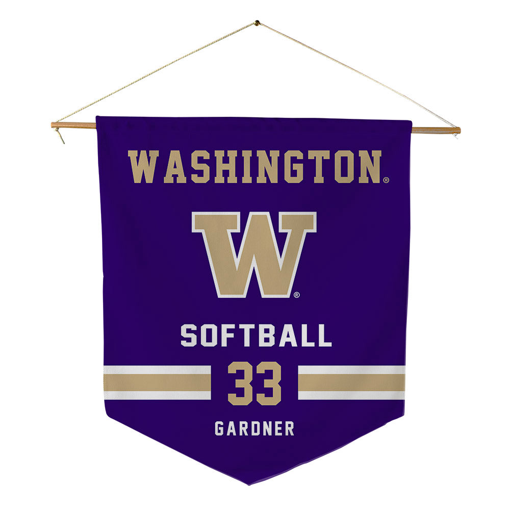 Washington - NCAA Softball : Jing Gardner - Pennant - 18" x 21"-0