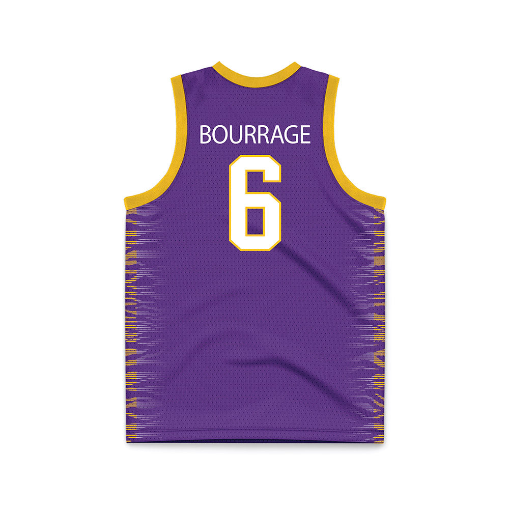 LSU - NCAA Women's Basketball : Divine Bourrage - Purple Basketball Jersey-1