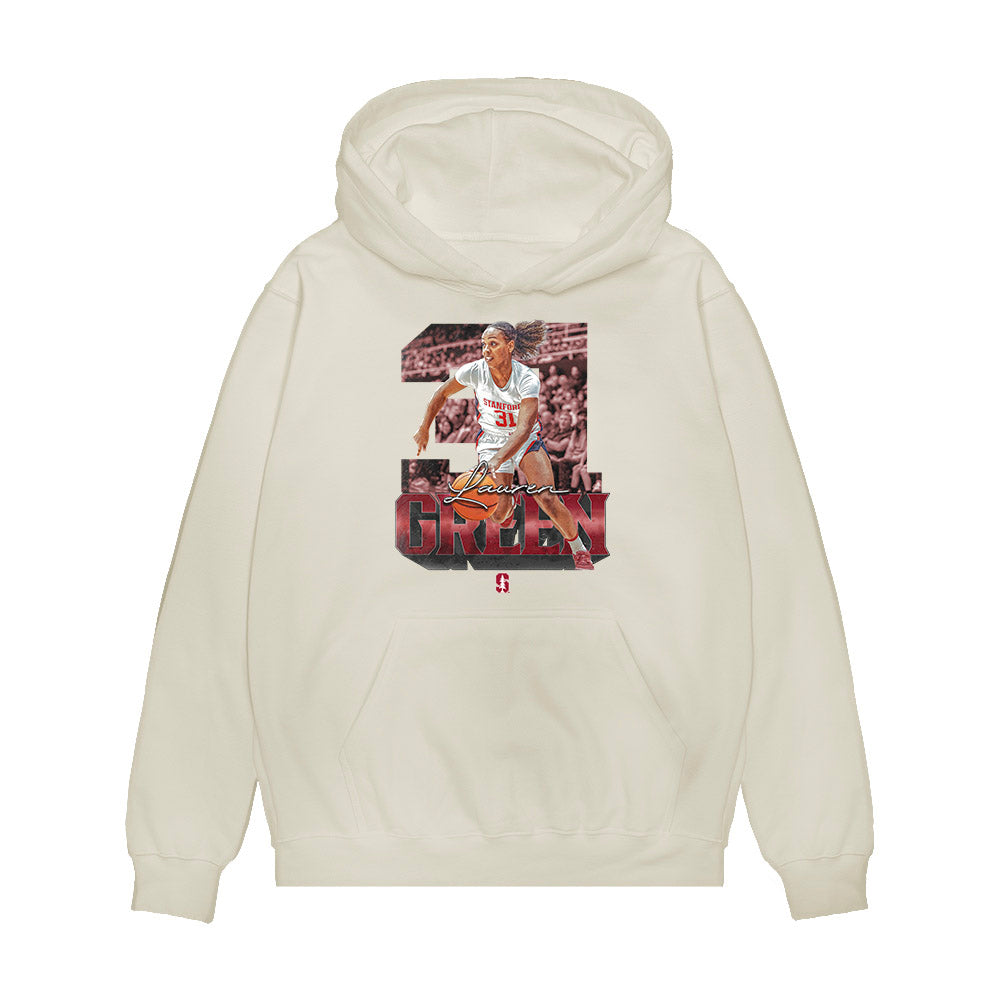 Stanford - NCAA Women's Basketball : Lauren Green - Collage Premium Hooded Sweatshirt-0