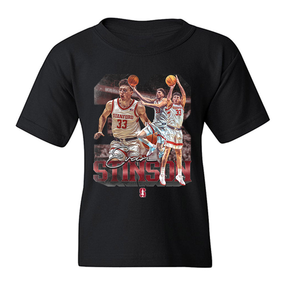 Stanford - NCAA Men's Basketball : Evan Stinson - Collage Youth T-Shirt-0