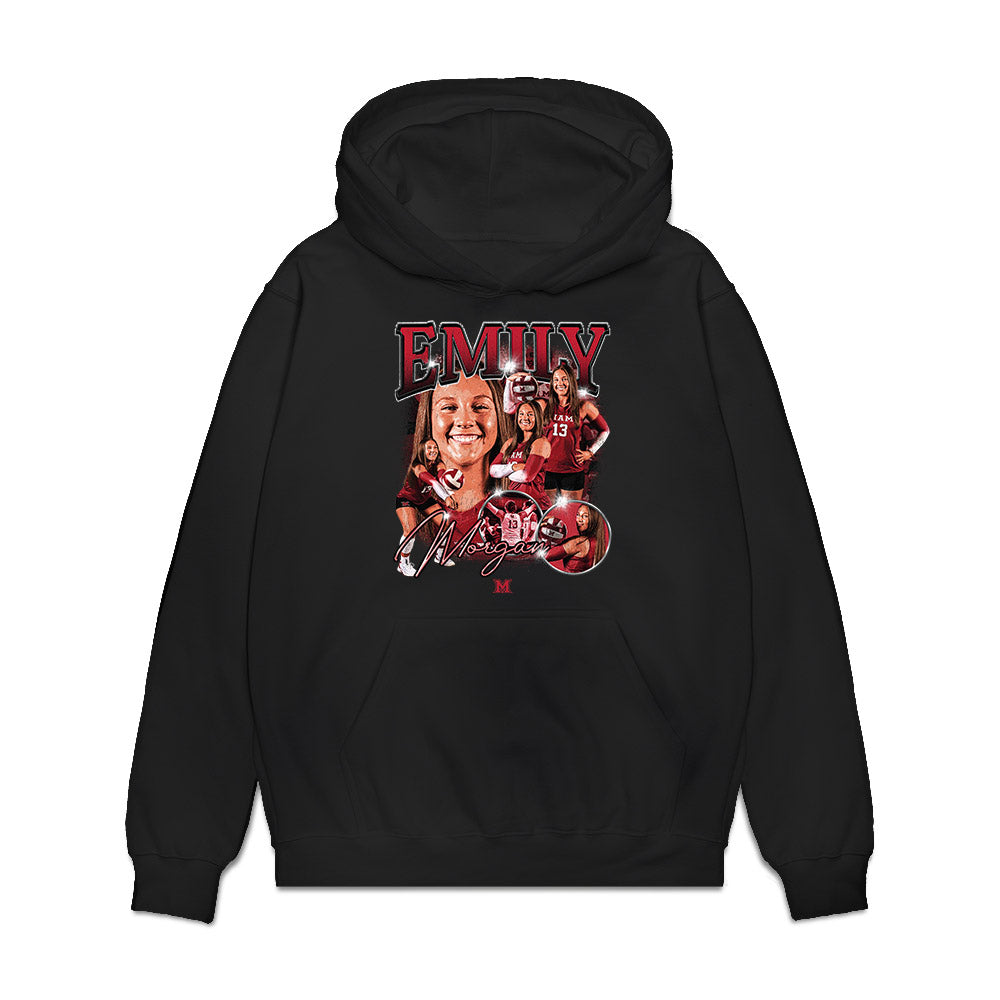 Miami of Ohio - NCAA Women's Volleyball : Emily Morgan - Collage Premium Hooded Sweatshirt-0