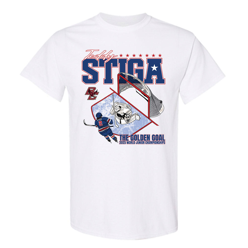 Boston College - NCAA Men's Ice Hockey : Teddy Stiga - T-Shirt-0