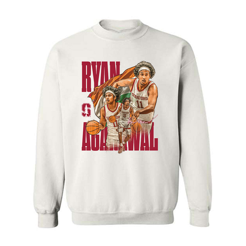 Stanford - NCAA Men's Basketball : Ryan Agarwal - Player Collage Crewneck Sweatshirt-0
