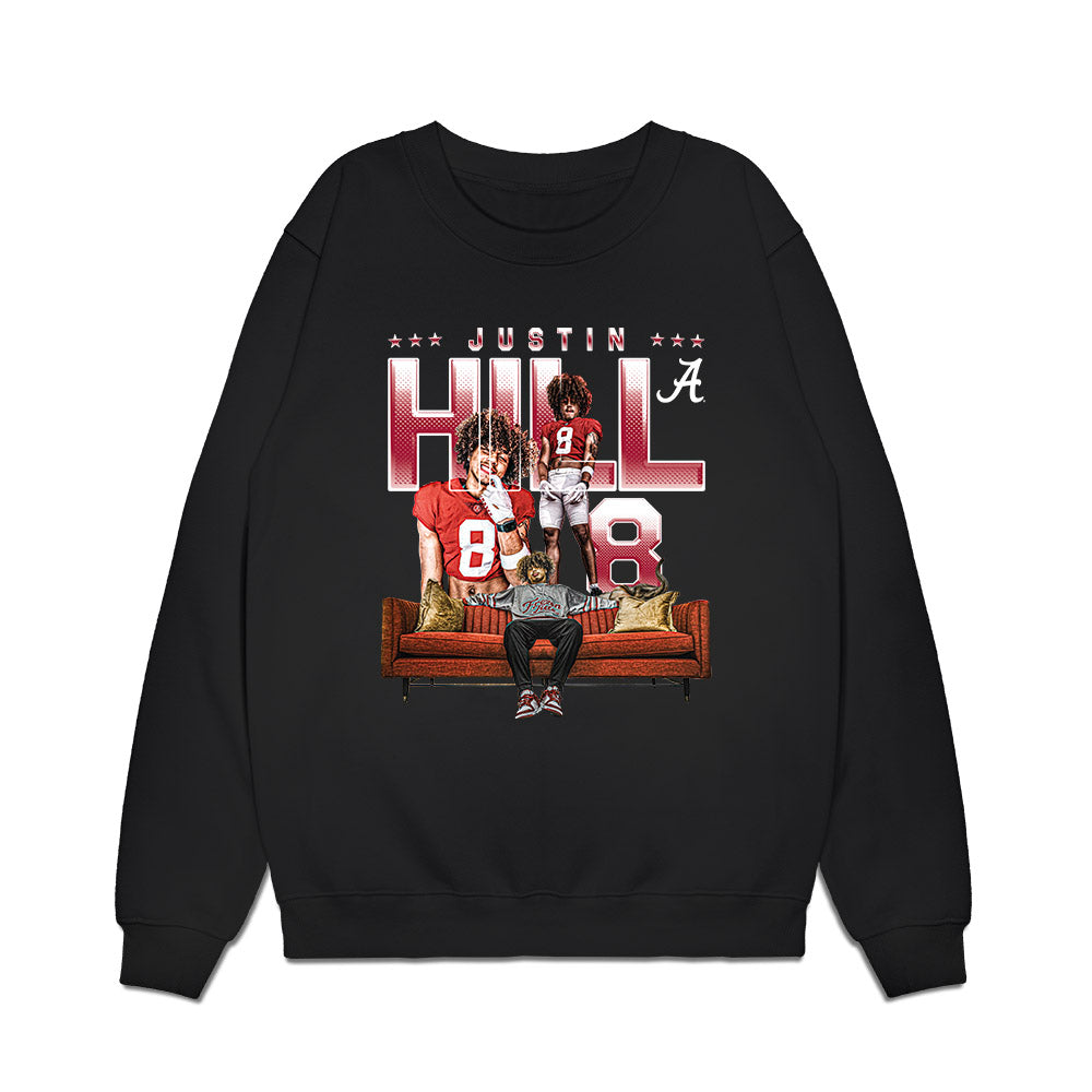 Alabama - NCAA Football : Justin Hill - Premium Crewneck Sweatshirt-0