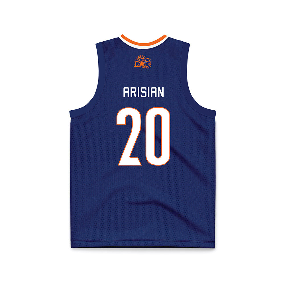 FPU - NCAA Men's Basketball : Arman Arisian - Navy Basketball Jersey-1