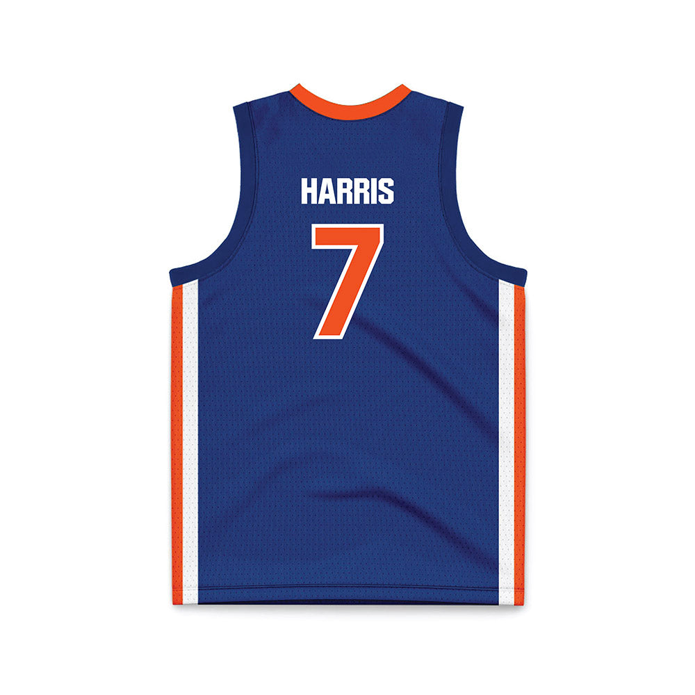Morgan State - NCAA Men's Basketball : Marland harris - Blue Basketball Jersey-1