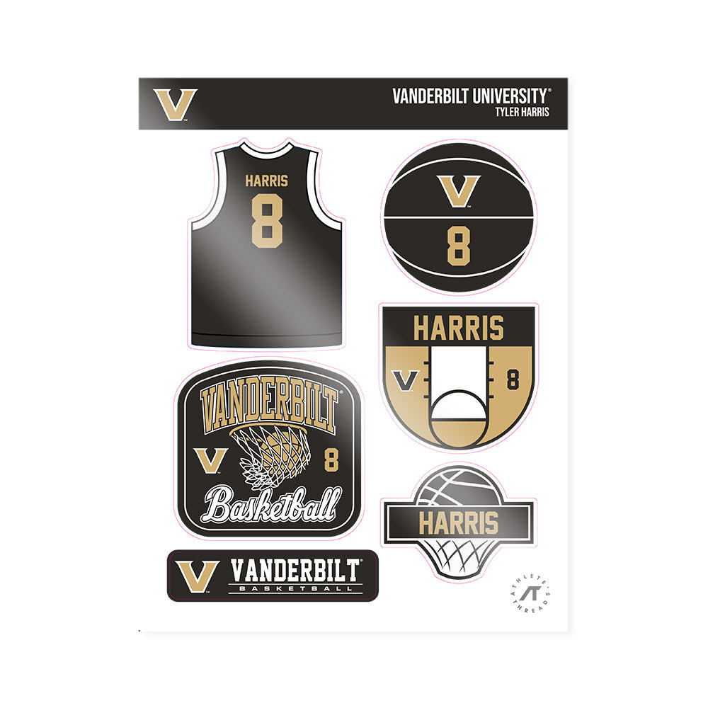 Vanderbilt - NCAA Men's Basketball : Tyler Harris - Sticker Sheet-0