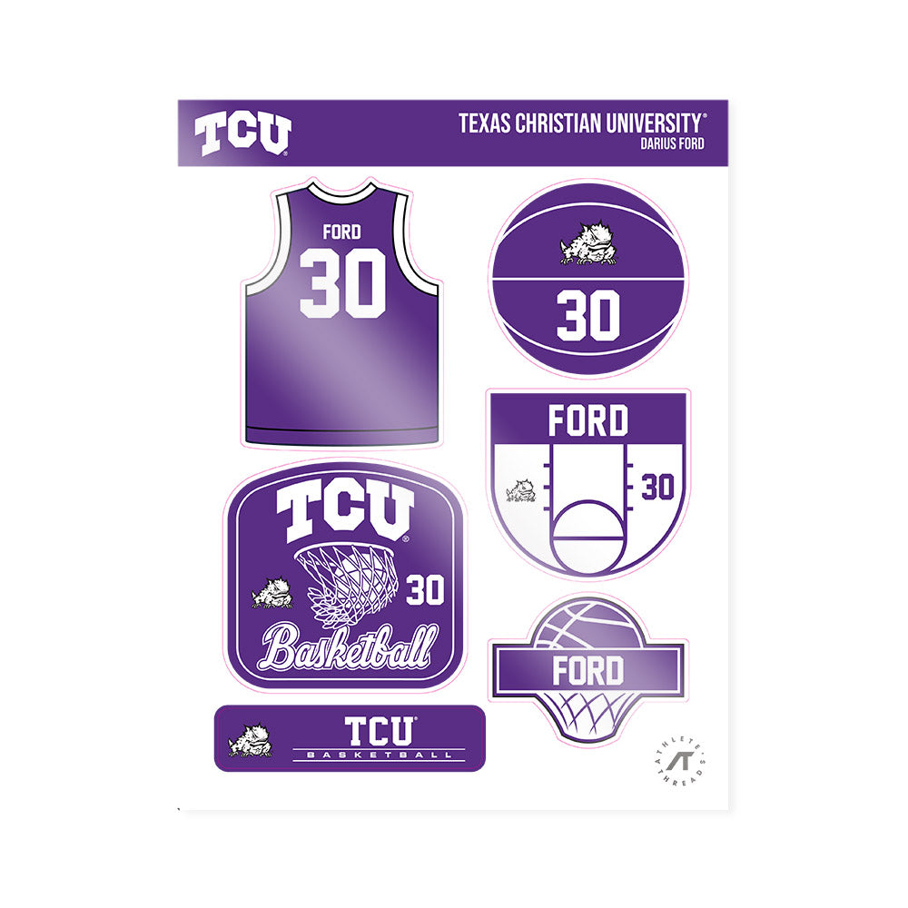 TCU - NCAA Men's Basketball : Darius Ford - Sticker Sheet-0