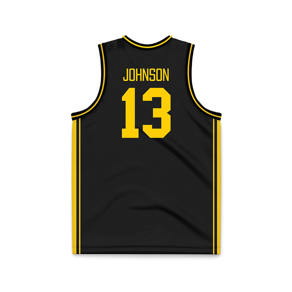 Iowa - NCAA Women's Basketball : Kennise Johnson - Black Basketball Jersey-1