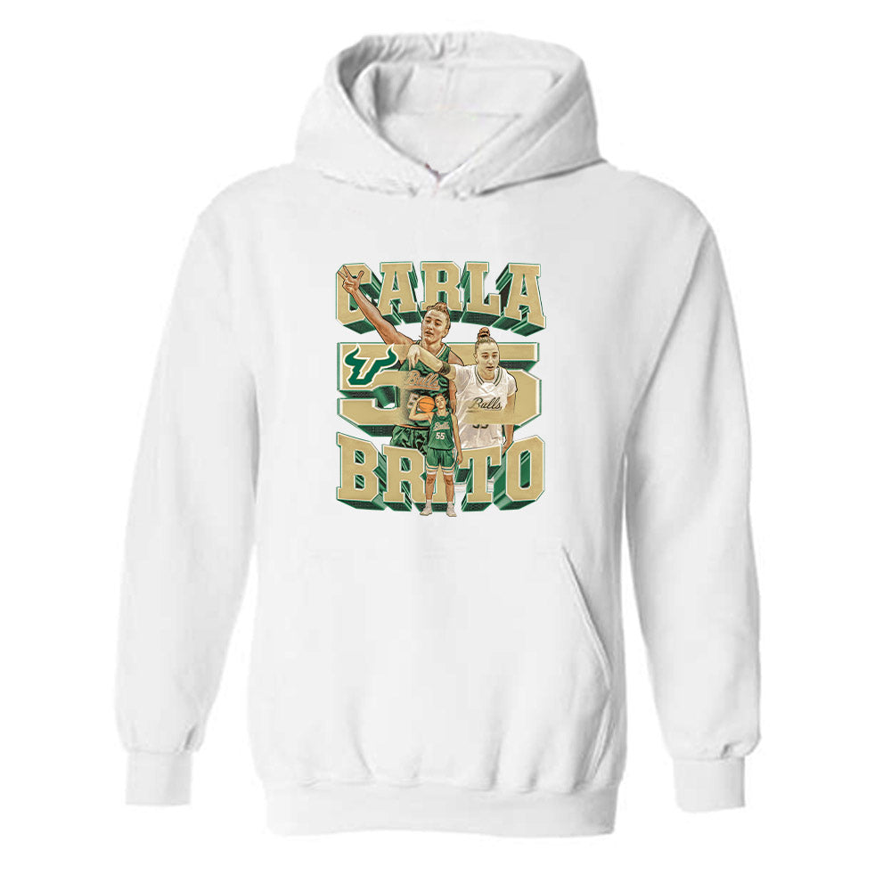 USF - NCAA Women's Basketball : Carla Brito - Player Collage Hooded Sweatshirt-0