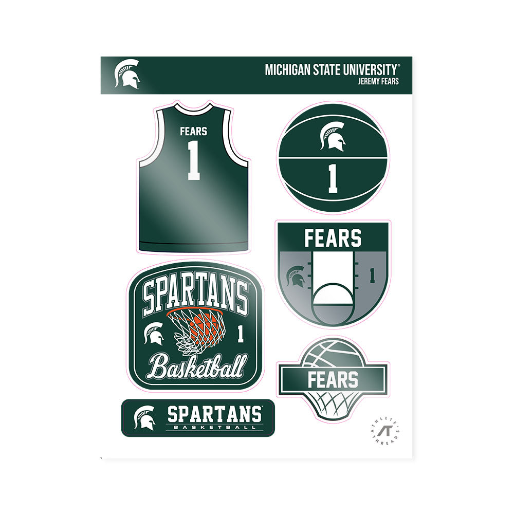 Michigan State - NCAA Men's Basketball : Jeremy Fears - Sticker Sheet-0