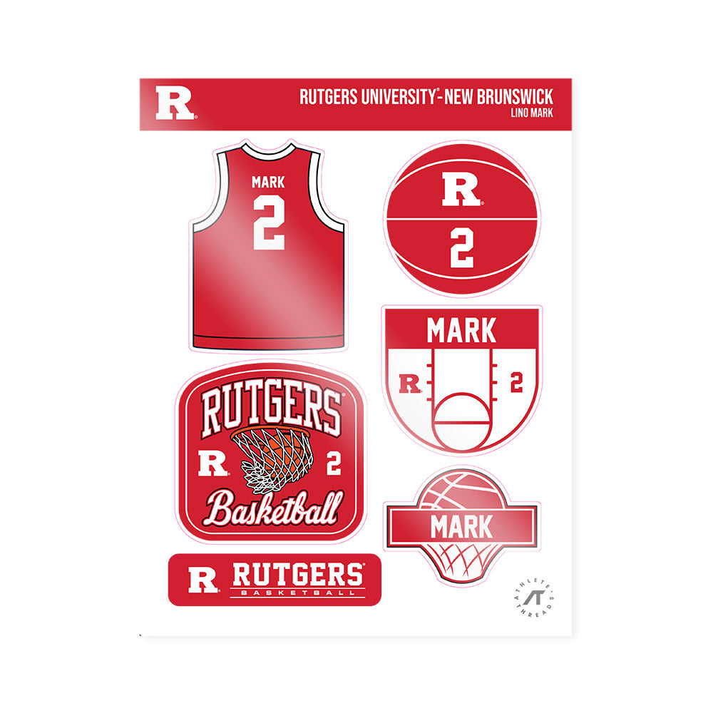 Rutgers - NCAA Men's Basketball : Lino Mark - Sticker Sheet-0