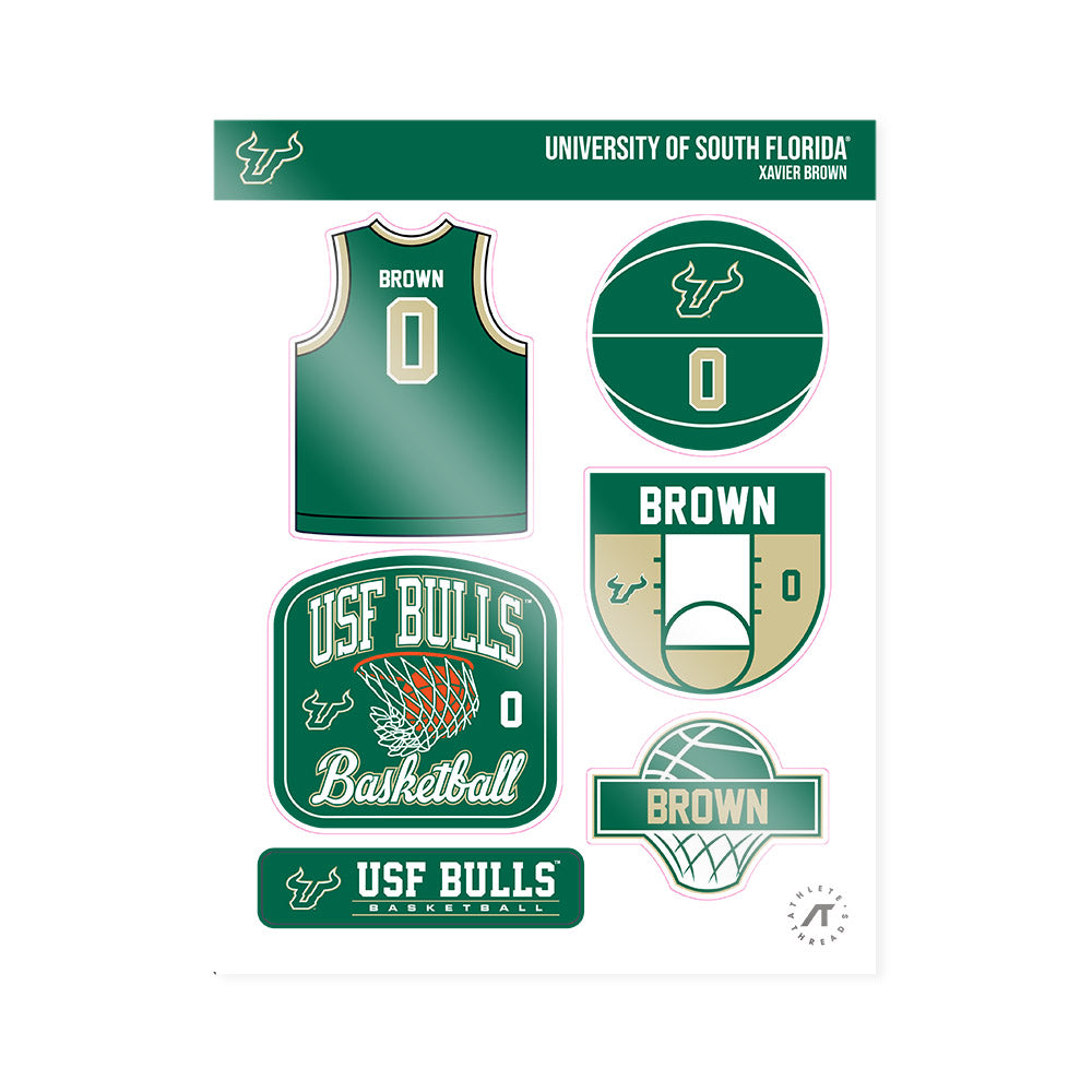 USF - NCAA Men's Basketball : Xavier Brown - Sticker Sheet-0