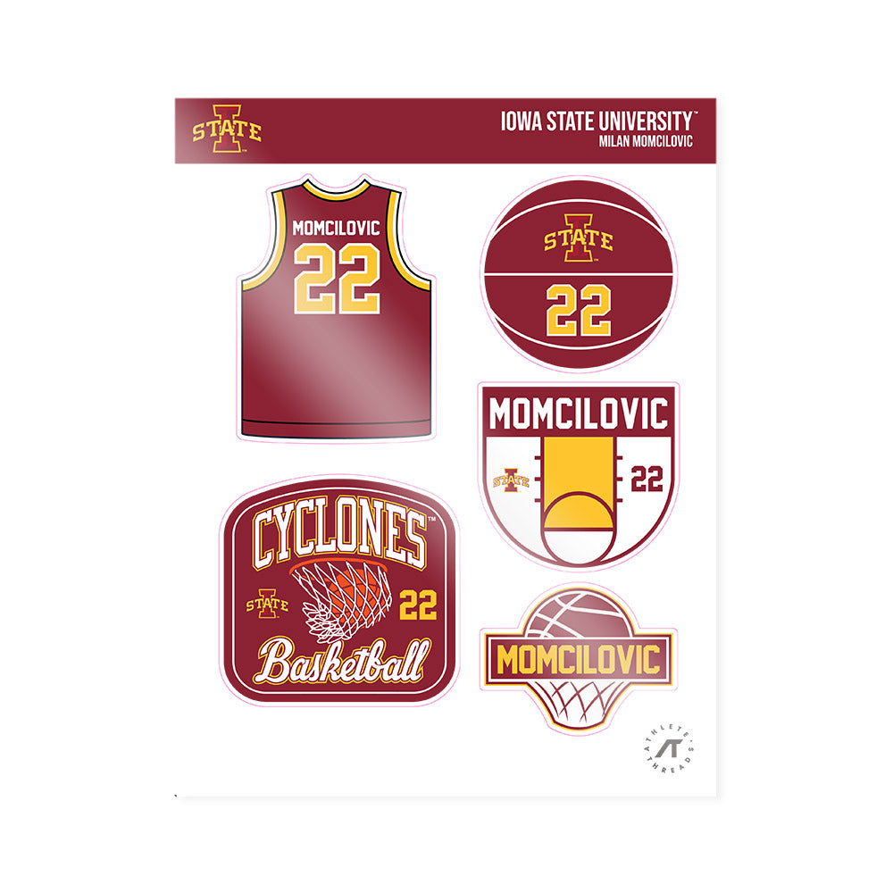 Iowa State - NCAA Men's Basketball : Milan Momcilovic - Sticker Sheet-0