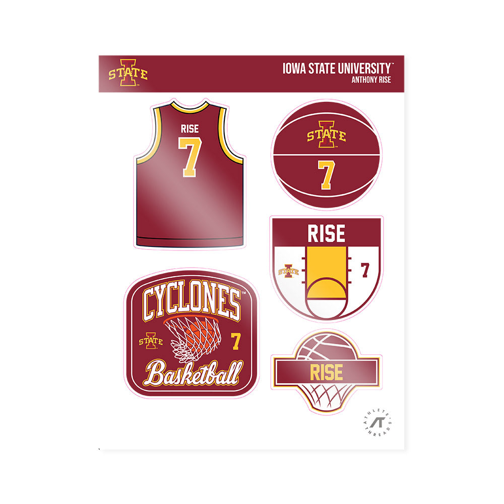Iowa State - NCAA Men's Basketball : Anthony Rise - Sticker Sheet-0