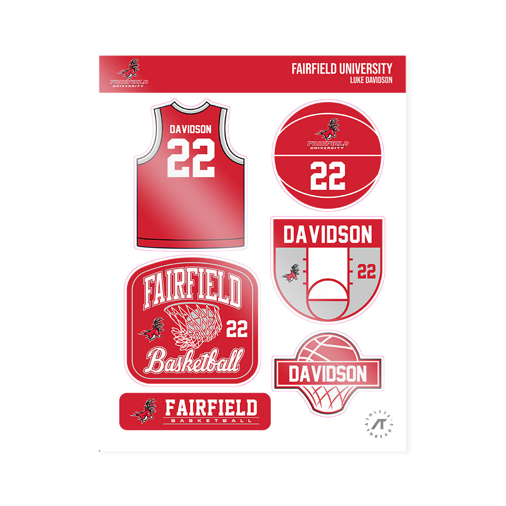 Fairfield - NCAA Men's Basketball : Luke Davidson - Sticker Sheet-0