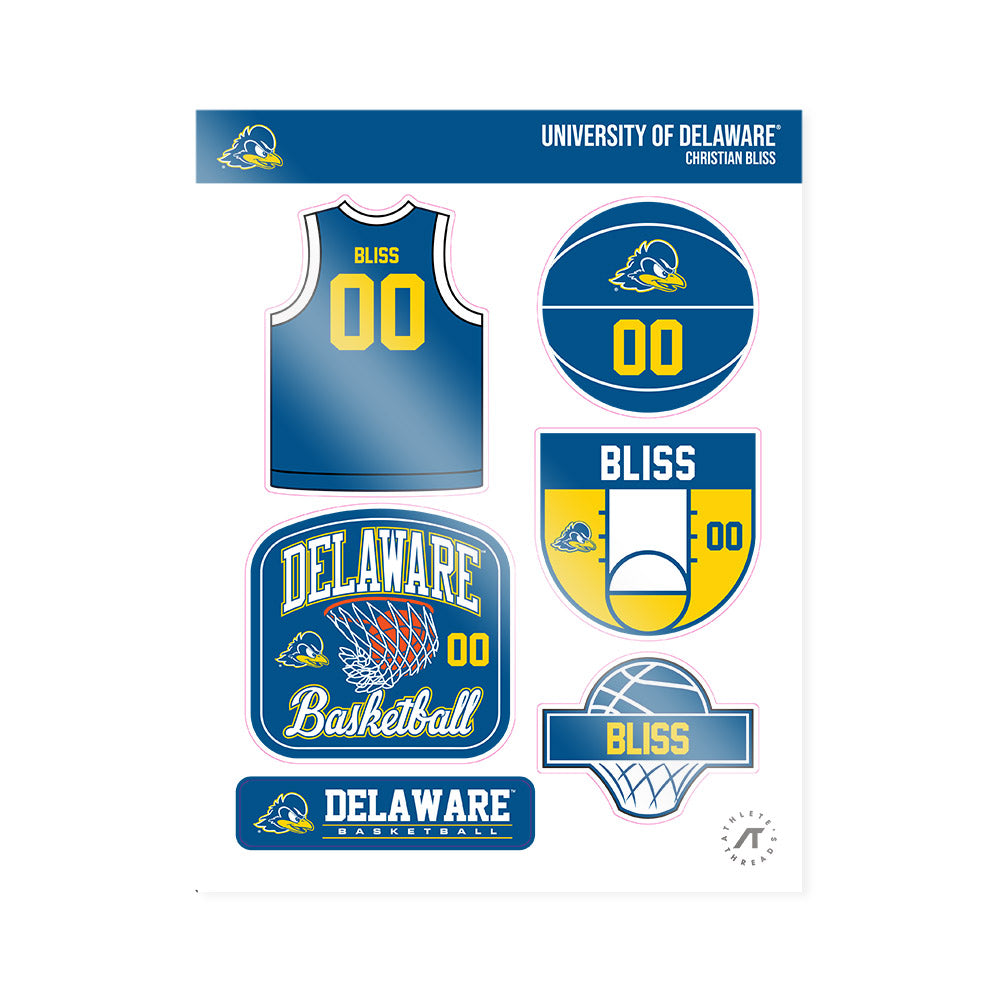 Delaware - NCAA Men's Basketball : Christian Bliss - Sticker Sheet-0