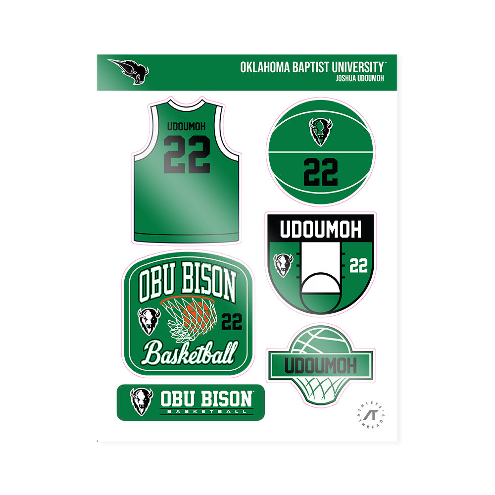 OKBU - NCAA Men's Basketball : Joshua Udoumoh - Sticker Sheet-0