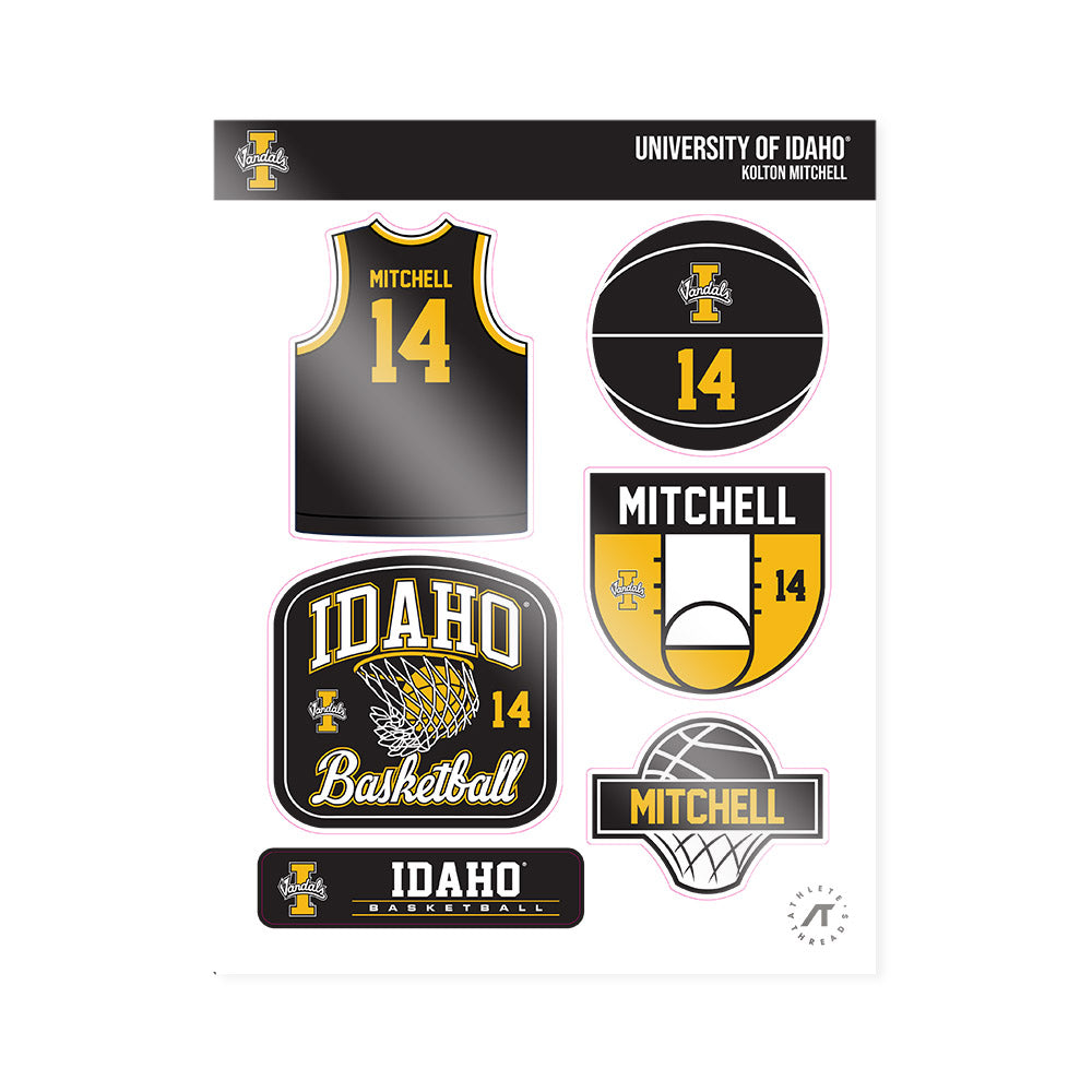 Idaho - NCAA Men's Basketball : Kolton Mitchell - Sticker Sheet-0