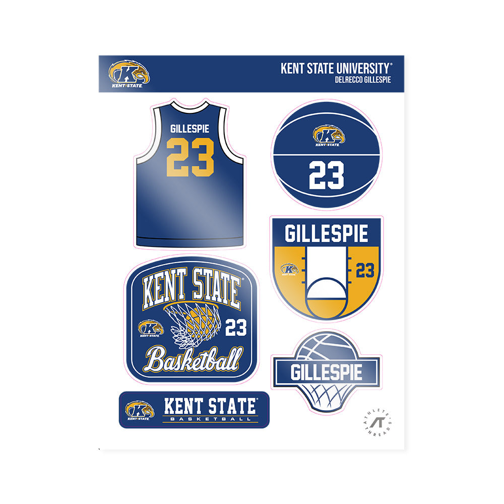 Kent State - NCAA Men's Basketball : Delrecco Gillespie - Sticker Sheet-0