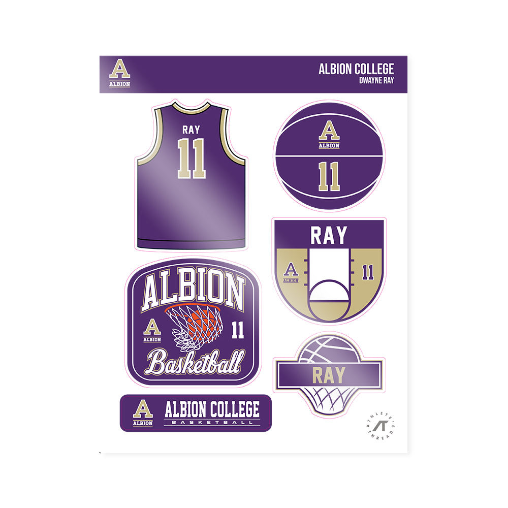 Albion - NCAA Men's Basketball : Dwayne Ray - Sticker Sheet-0