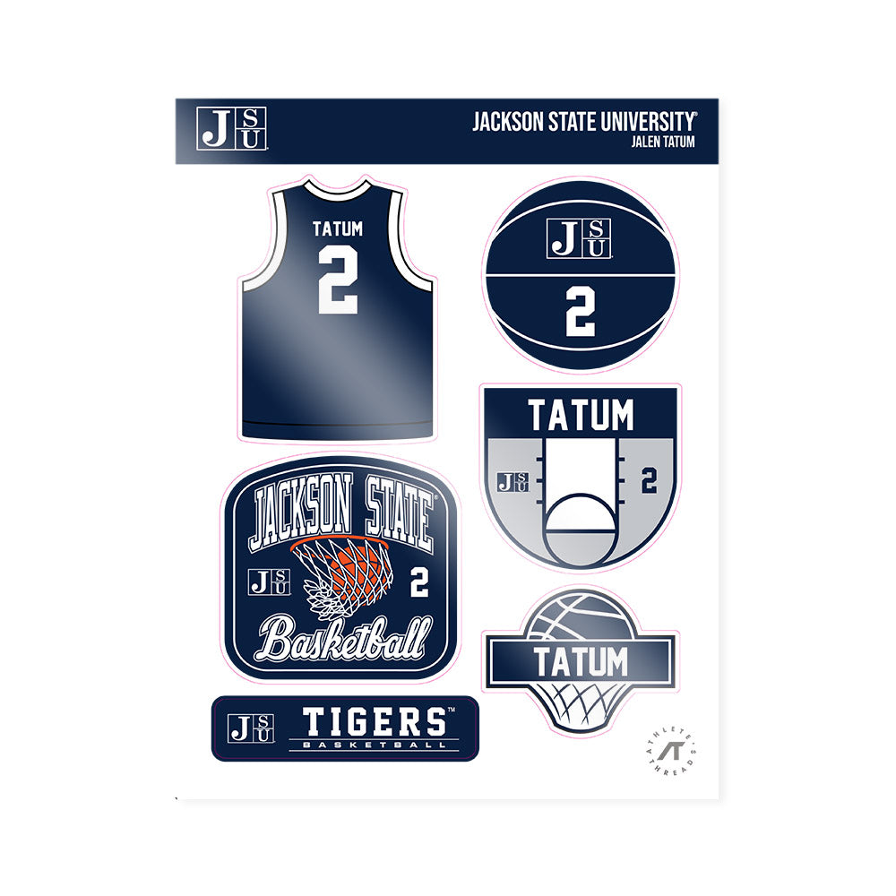 Jackson State - NCAA Men's Basketball : Jalen Tatum - Sticker Sheet-0