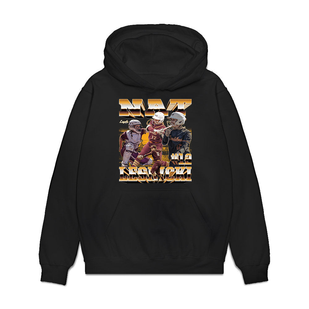 Loyola - NCAA Softball : Nat Lesnicki - Collage Premium Hooded Sweatshirt-0