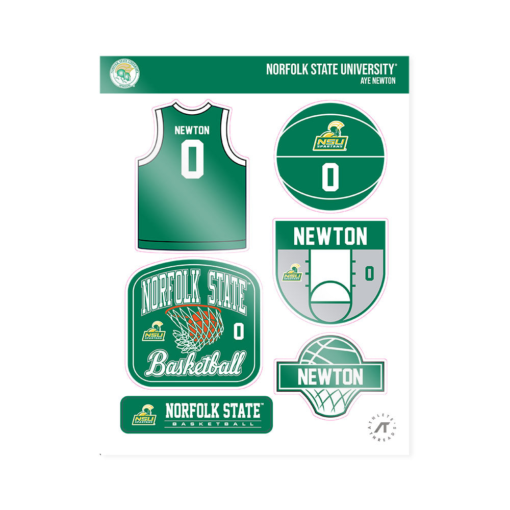 Norfolk State - NCAA Men's Basketball : Aye Newton - Sticker Sheet-0