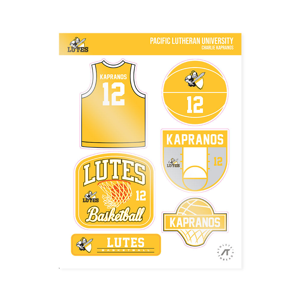 PLU - NCAA Men's Basketball : Charlie Kapranos - Sticker Sheet-0