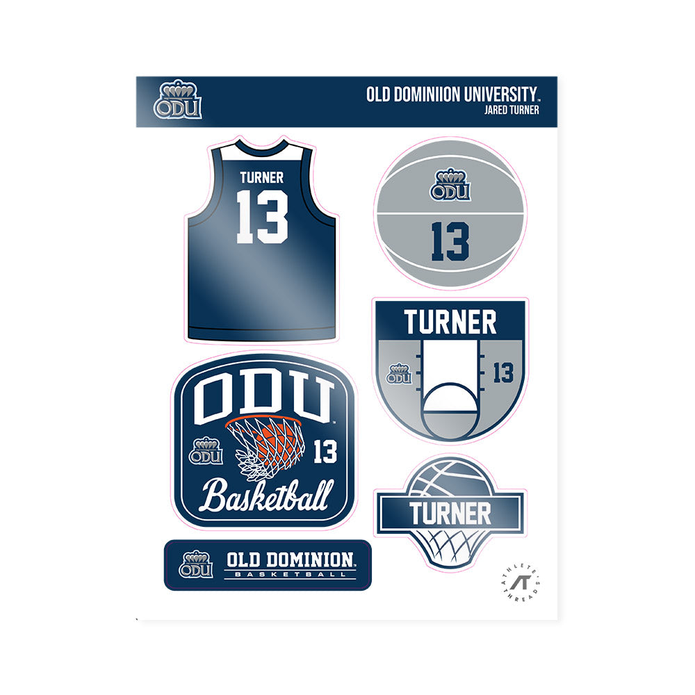 Old Dominion - NCAA Men's Basketball : Jared Turner - Sticker Sheet-0