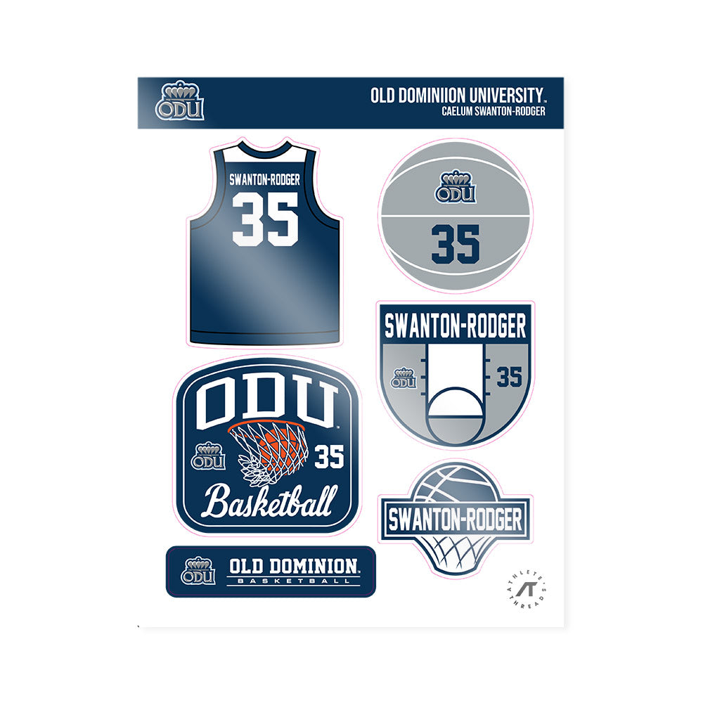 Old Dominion - NCAA Men's Basketball : Caelum Swanton-Rodger - Sticker Sheet-0
