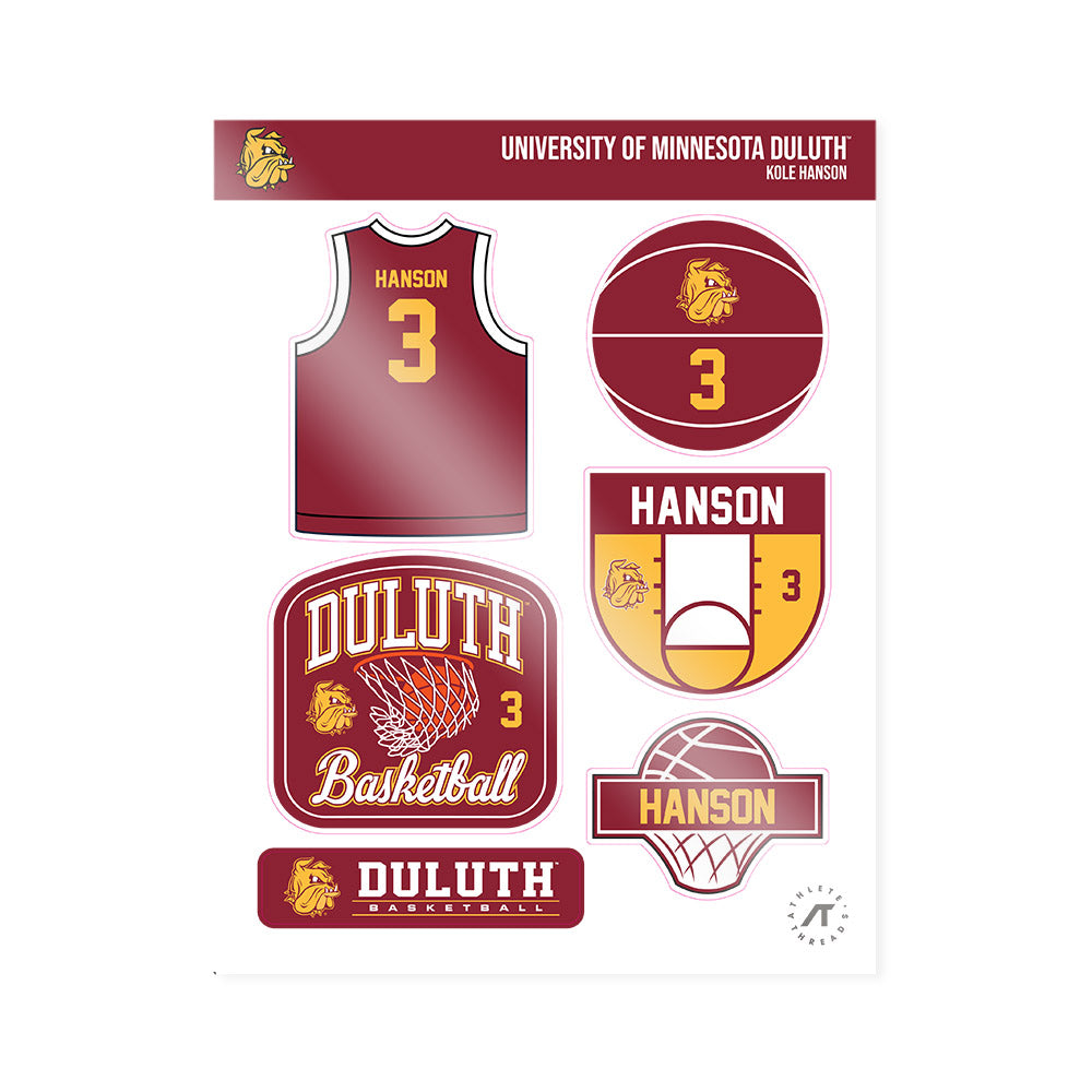 UMN Duluth - NCAA Men's Basketball : Kole Hanson - Sticker Sheet-0
