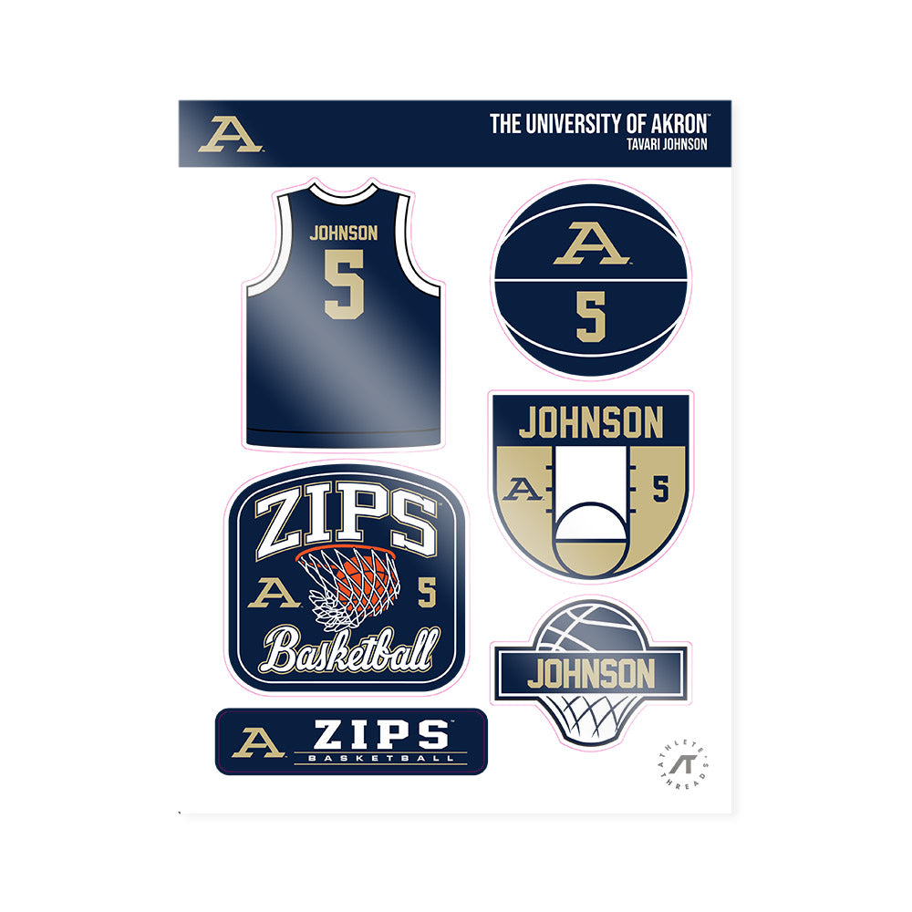 Akron - NCAA Men's Basketball : Tavari Johnson - Sticker Sheet-0