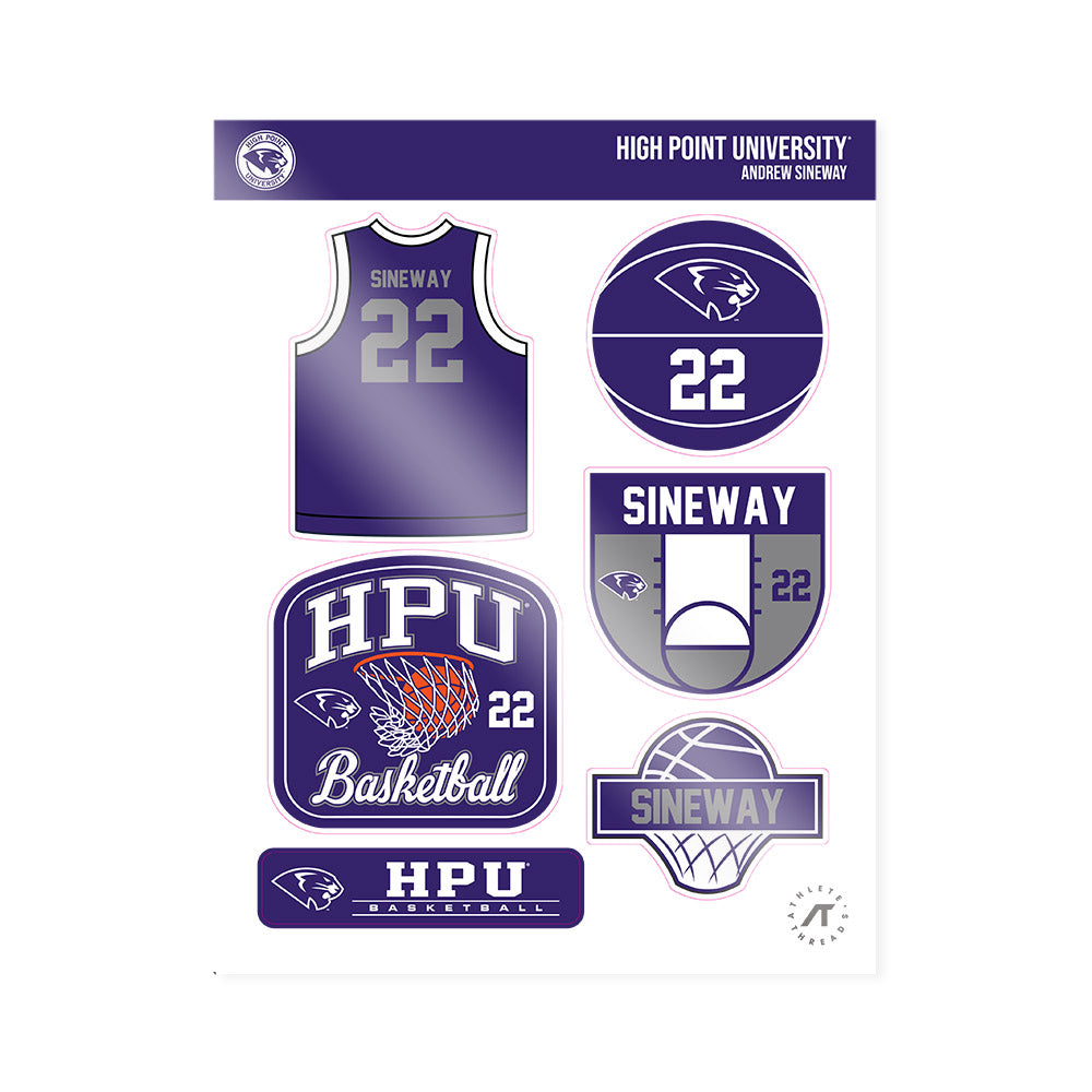 High Point - NCAA Men's Basketball : Andrew Sineway - Sticker Sheet-0